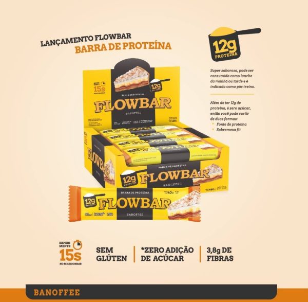 Barra de Proteína Banoffee Flowbar 480g com 12un de 40g - Image 4