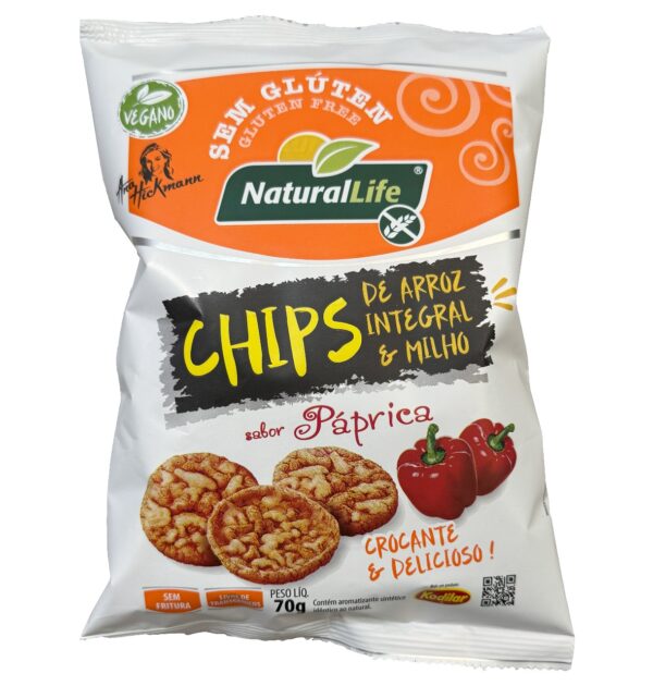 Chips Arroz Integral e Milho Paprica S/ Glúten Kodilar 70g