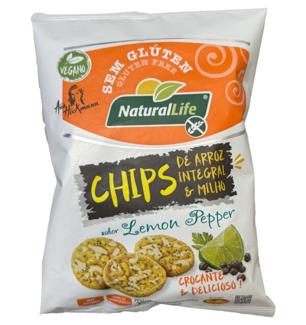 Chips Arroz Integral e Milho Lemon Pepper S/ Glúten Kodilar 70g